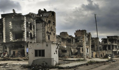 Homs (Syria), Homs. Destroyed buildings. 