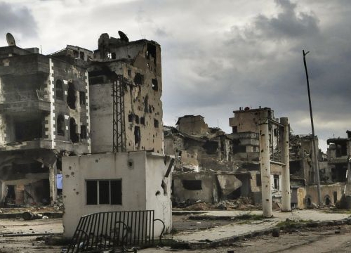 Homs (Syria), Homs. Destroyed buildings. 