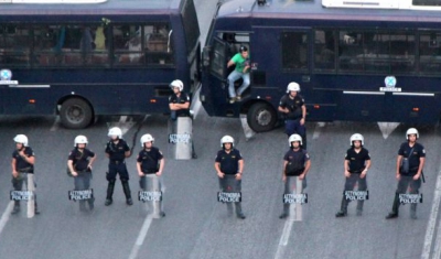 Police in the streets of Athens
