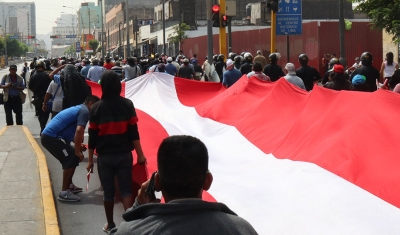 A protest in Peru
