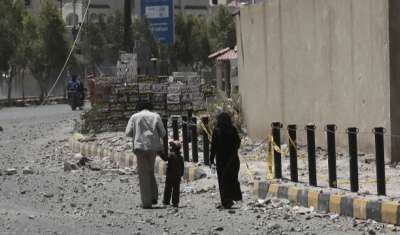 Yemen, Sana'a, Faj Attan. Damages to civilian buildings following the fighting.