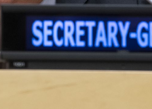 Name plate of the UN Secretary-General