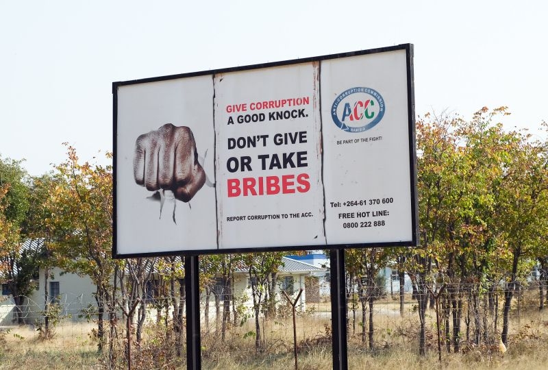 Anti-Corruption sign in Namibia