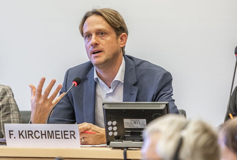 Portrait of Felix Kirchmeier during a session of the UN Human Rights Committee