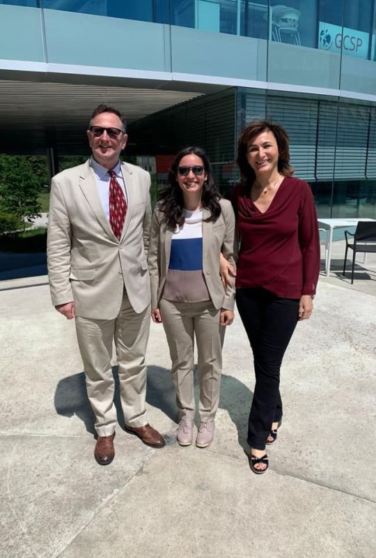 Alessdandra Spadaro with two of her thesis' supervisors: Professors Andrew Clapham and Paola Gaeta
