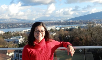 Photo of Diana Cristina Corredor Gil on the top of the Grand Morillon Student Residence