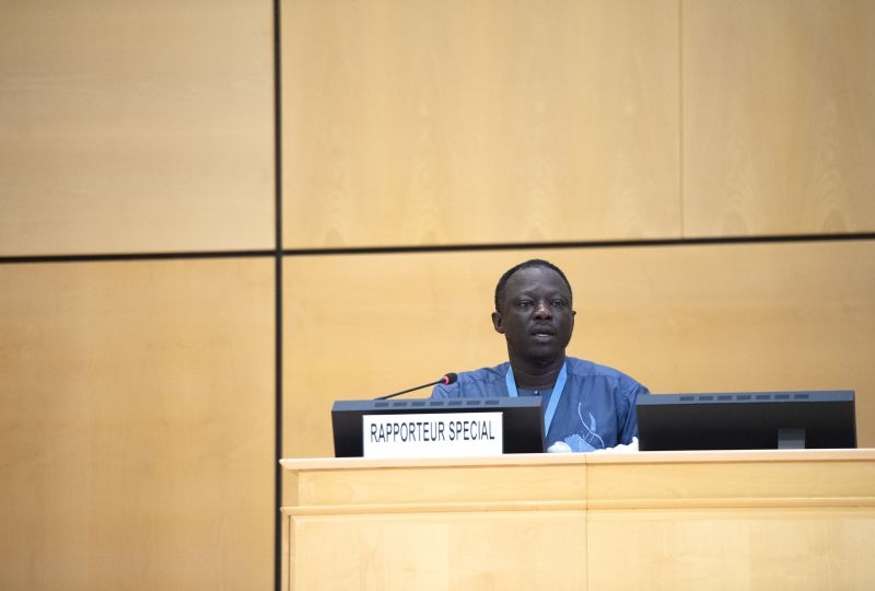 Clement Nyaletsossi Voule, Special Rapporteur on the rights to freedom of peaceful assembly and of association, 44th session of the Human Rights Council. 9 july 2020. 