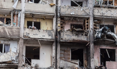 Destroyed building, Ukraine