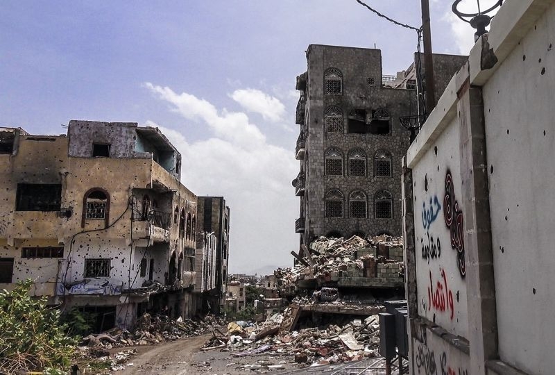 Destroyed buildings, Yemen