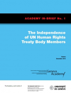 Cover of the In-Brief No1: The Independence of Treaty Bodies’ Members