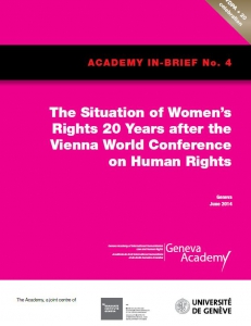 Cover of the In-Brief No.4: The Situation of Women’s Rights 20 Years after the Vienna World Conference on Human Rights