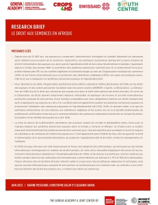 Cover page of the research brief