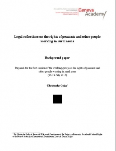Cover of Legal reflections on the rights of peasants and other people  working in rural areas