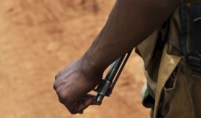 Séléka rebels patrol in the town of Bria, Central African Republic (CAR). 